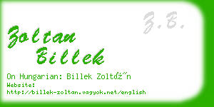 zoltan billek business card